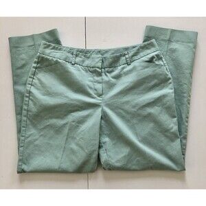 LARRY LEVINE PANTS WOMEN'S SIZE 8 GREEN  ANKLE LEG 4 POCKETS BUSSINES-CASUAL